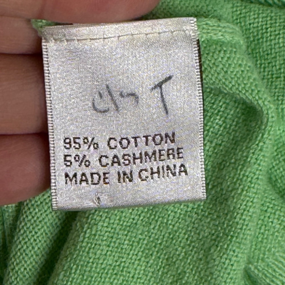 Peter Millar Mens Large Green Sweater Vest Cotton Cashmere Golf Preppy - Picture 5 of 11